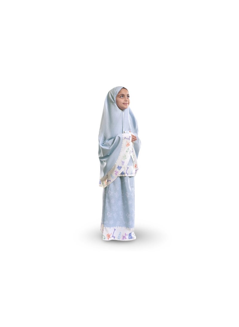 طقم ملابس داخلية للبنات من المايكروفايبر - لون أزرق فاتح - Image 2